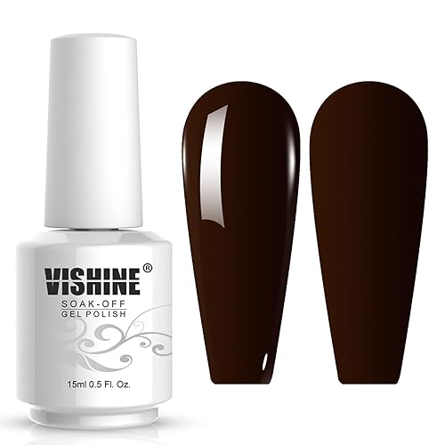 Vishine Gelpolish Professional UV LED Soak Off Varnish Color Gel Nail Polish Manicure Salon Dark Brown(1445)