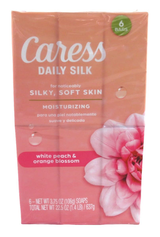Caress Daily Silk Moisturizing Soap, White Peach & Orange Blossom, 3.75 oz 6 Bars - 2 Pack Beauty & Personal Care Caress