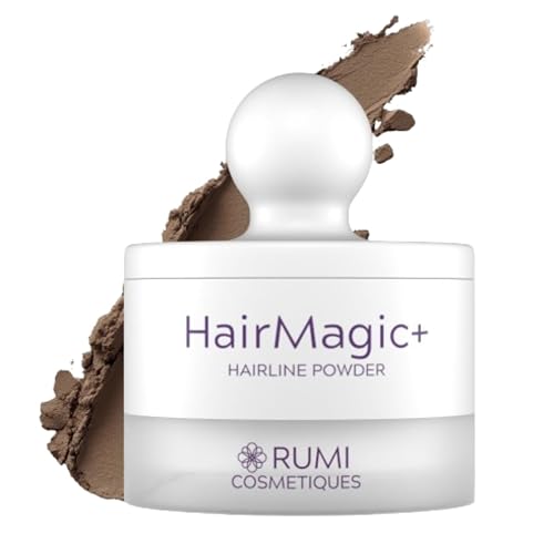 Rumi Cosmetiques HairMagic+ Root Touch Up Powder for Mature Women - Instant Gray Hair Coverage & Hairline Filler - Water-Resistant, Natural Finish