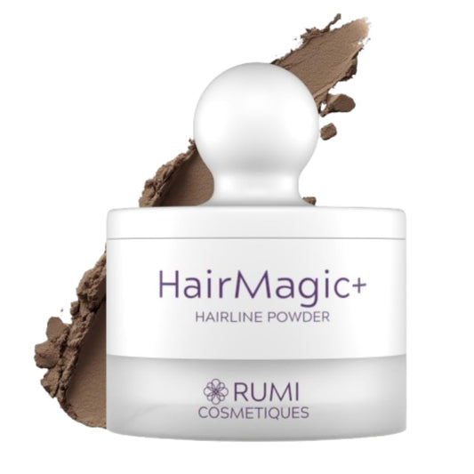 Rumi Cosmetiques HairMagic+ Root Touch Up Powder for Mature Women - Instant Gray Hair Coverage & Hairline Filler - Water-Resistant, Natural Finish