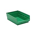 Quantum Storage Systems QSB107GN 20-Pack 4" Hanging Plastic Shelf Bin Storage Containers, 11-5/8" x 8-3/8" x 4" , Green