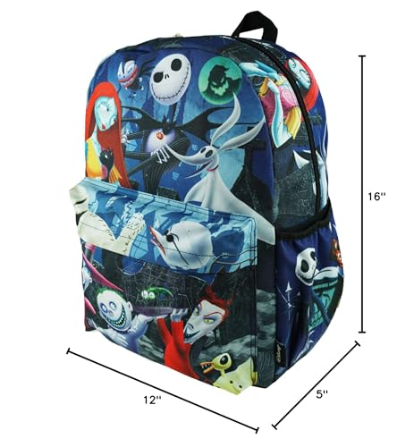 Nightmare Before Christmas Deluxe Oversize Print Large 16" Backpack with Laptop Compartment - A19607