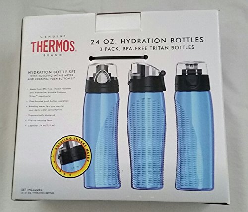 Thermos 24 oz. Hydration Bottles 3 Pack (Blue, Pink, Green)
