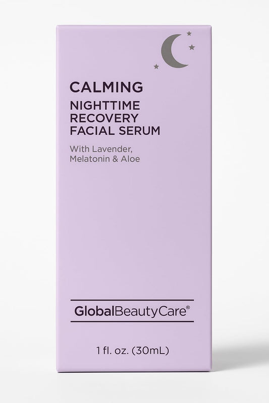 Global Beauty Care Calming NIghttime Recovery Facial Serum With Lavender, Melatonin & Aloe 1 Fl. Oz (30mL) Beauty & Personal Care Global Beauty Care