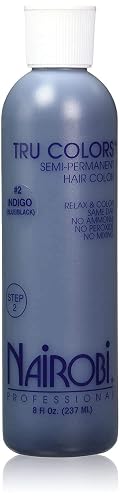 Nairobi Tru Colors Semi Permanent Hair Color No.2 Indigo (Blue/Black) for Unisex, 8 Ounce