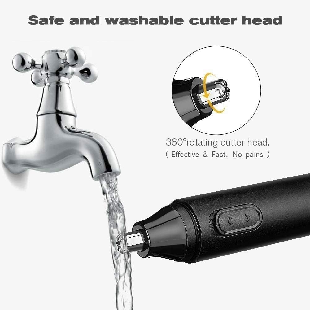 QERMXYRI Electric Dual-Edge Nose Hair Trimmer - Waterproof Blades, Men and Women Facial Hair Remover - Travel-Friendly Beauty and Personal Care QERMXYRI