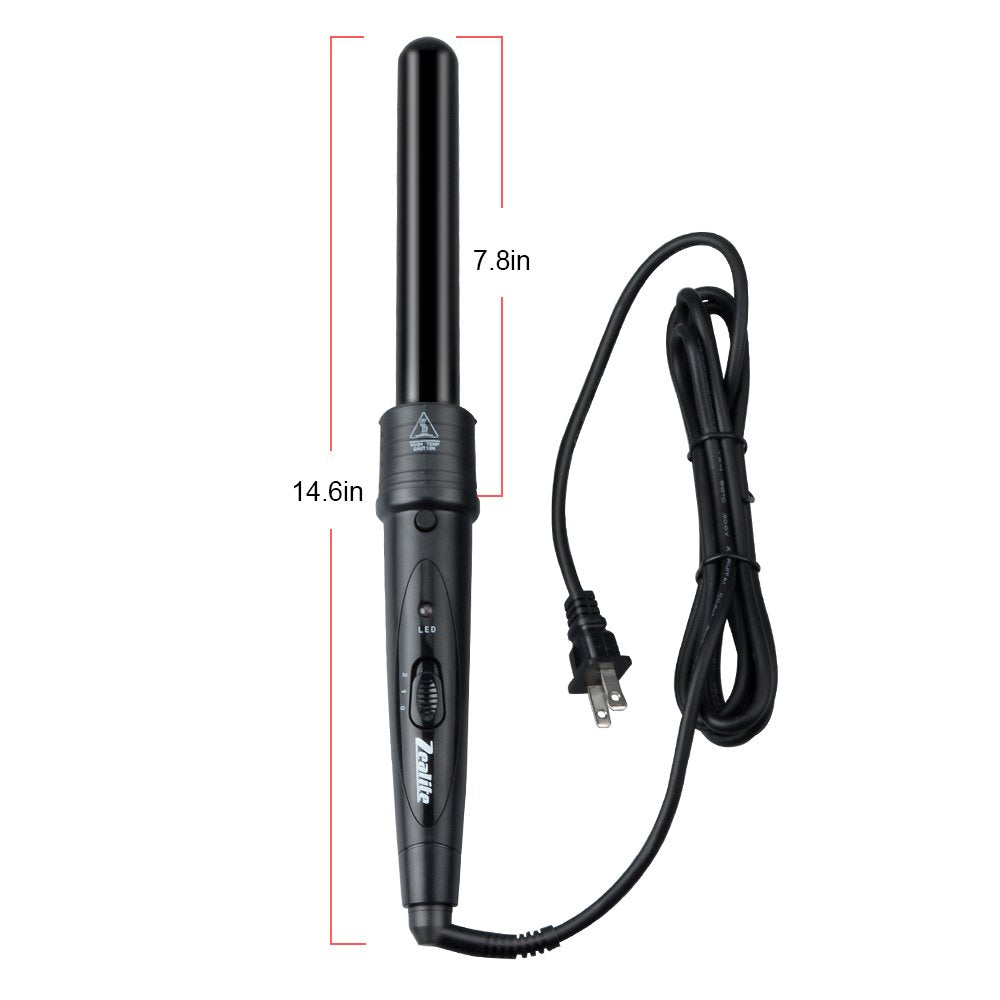 3 in 1 Curling Iron, Curler Wand Set with 3 Interchangeable Ceramic Curling Barrel(0.35”-1.25”), Instant Heat Up, Dual Voltage Hair Curler Beach