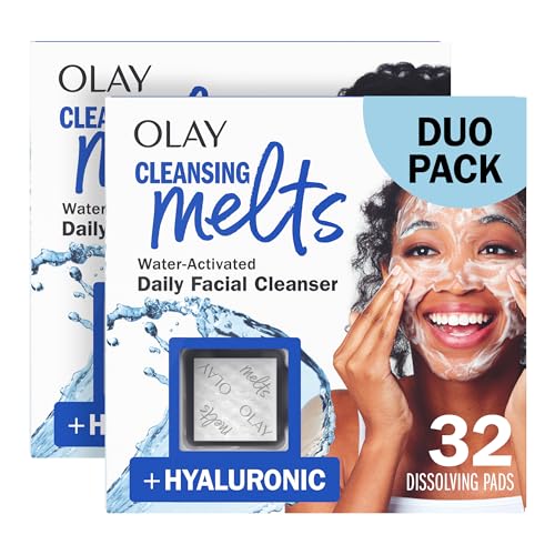 Olay Face Wash, Hyaluronic Acid Cleansing Melts, Fragrance-Free, Daily Use Gentle Cleanser, For All Skin Types, Travel Size, Water-Activated to Clean Beauty and Personal Care Olay Default Title