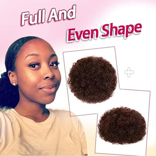 rosmile Afro Puff Drawstring Ponytail Extension for Black Women, Premium Deep Brown #33 80 Gram Short Synthetic Afro Puff Ponytail for Natural Hair Beauty and Personal Care rosmile