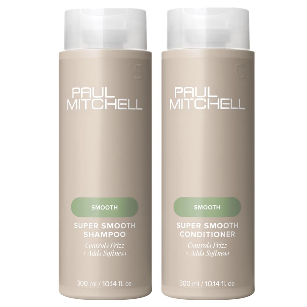 Paul Mitchell Super Skinny Smooth Gift Set with Shampoo, Conditioner, and Serum for Frizz Control, Heat Protection, and Color Protection