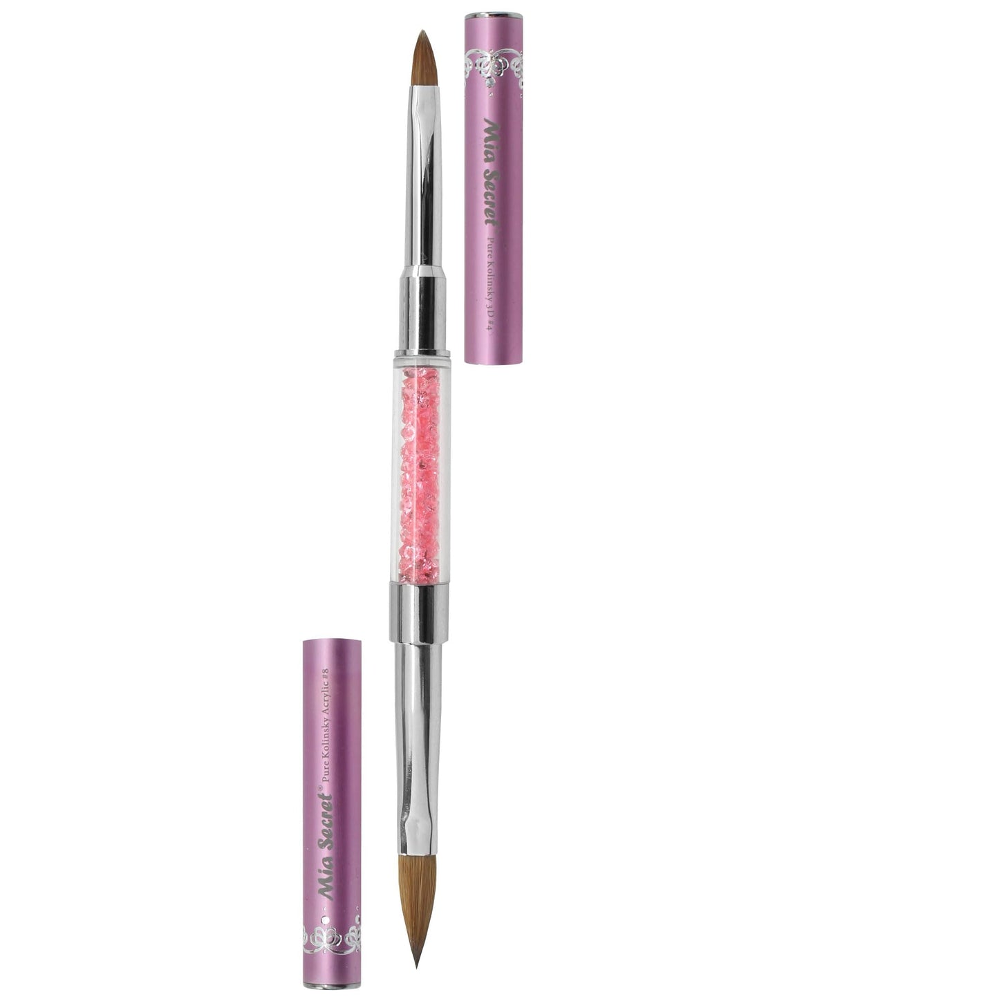Mia Secret PREMIER NAIL BRUSHES 100% Kolinsky Hair MADE IN USA Prenium Nail Art Brushes (Pink, 8 OR / -4 OR) Beauty & Personal Care Mia Secret