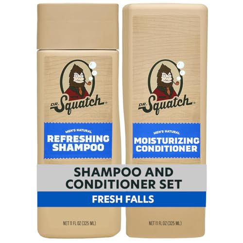 Dr. Squatch Men's Natural Shampoo and Conditioner Set - Sulfate & Paraben Free Natural Shampoo and Conditioner for Men - Scalp Nourishing Formula