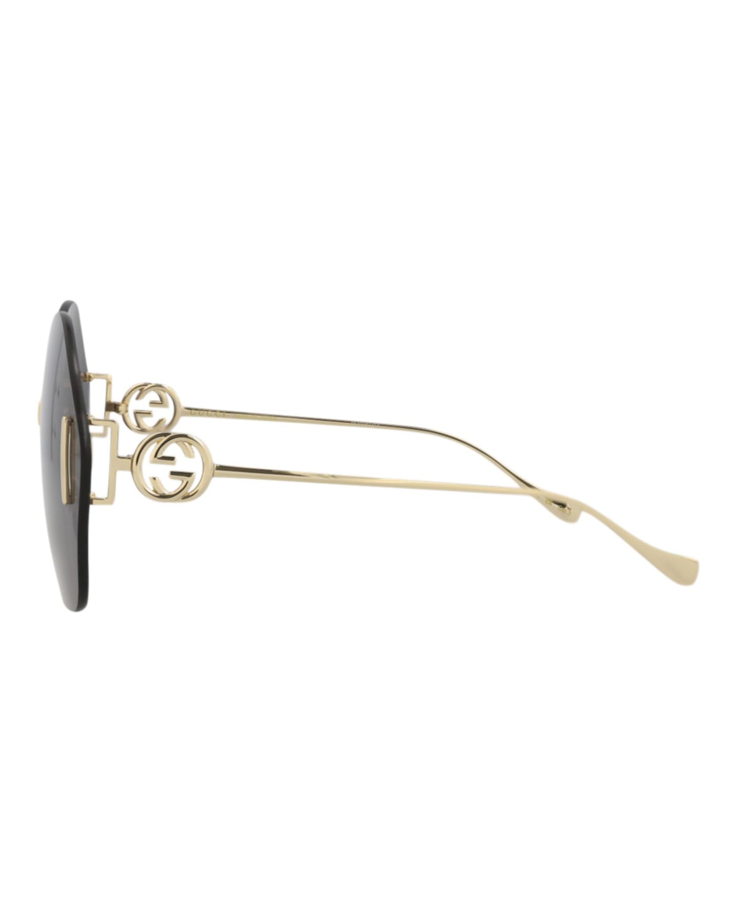 Gucci Round-Frame Metal Sunglasses