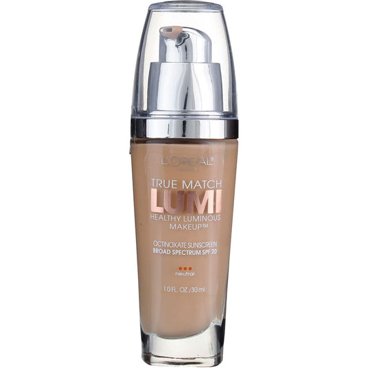 L’Oreal ParisTrue Match Lumi Healthy Luminous Makeup, Soft Ivory/Classic Ivory [N1-2], 1 oz (Pack of 2)