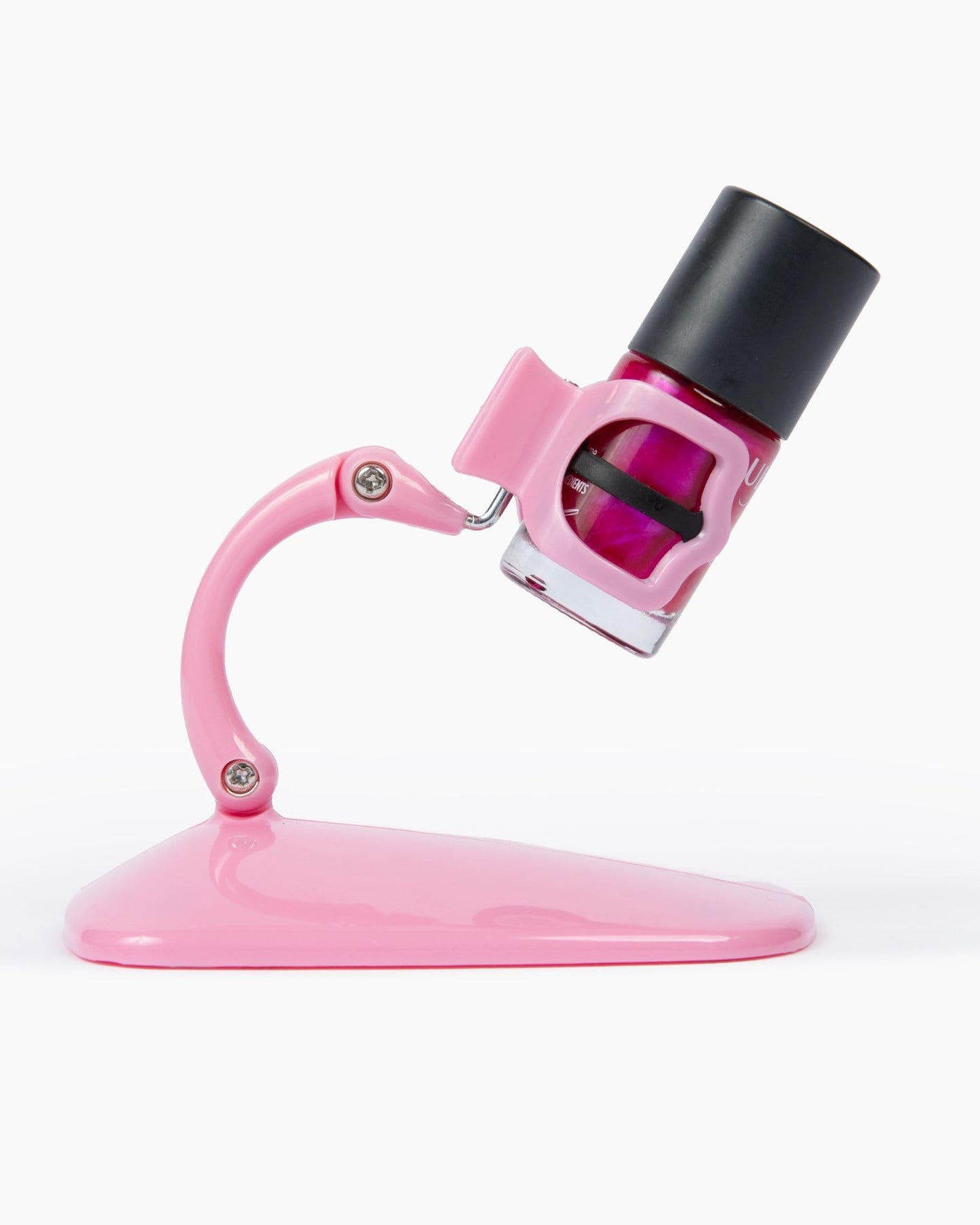Grip and Tip Nail Polish Bottle Holder | Anti-Spill Polish Holder Stand, Pink Tilted | Fingernail Painting, Nail Art Tools | Nail Polish Accessories