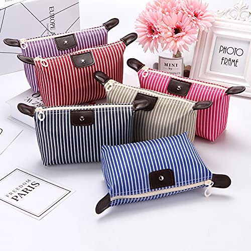 THTAJ 2 Pack Makeup Bag – Preppy Travel Cosmetic Pouch, Nylon Toiletry Bag, Light Pink Skincare Organizer & Tiny Makeup Bag Set