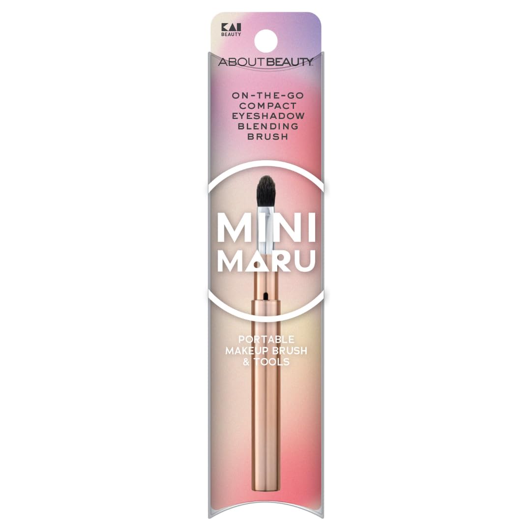 Kai Mini Maru On-the-Go Compact Eyeshadow Blending Brush, Soft Bristle Blending Brush for Effortless Shadow Diffusion, Travel Makeup Brush