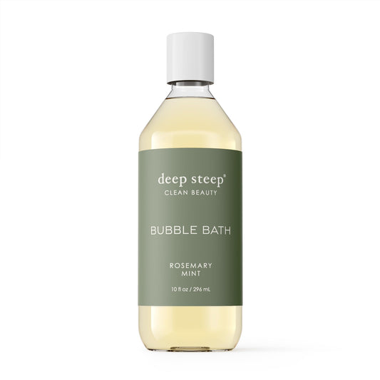 Deep Steep Bubble Bath, Rosemary Mint, 10 oz - Soothing Soak with Shea Butter, Argan Oil, Aloe Vera & Coconut Oil - Vegan, Sulfate-Free, PH-Balanced