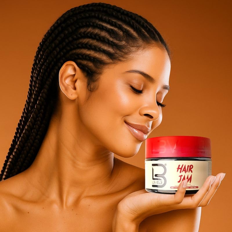 L3 Level 3 Hair Braiding Jam - Lock In Moisture While You Style - Frizz Control Braid Gel for all Hair Types