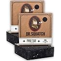 Dr. Squatch Pine Tar Soap 2-Pack Bundle - Mens Bar with Natural Woodsy Scent and Skin Exfoliating Scrub - Handmade with Pine, Coconut, Olive Organic