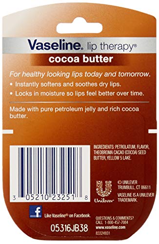 Vaseline Lip Therapy Cocoa Butter, .25 oz (Pack of 9)