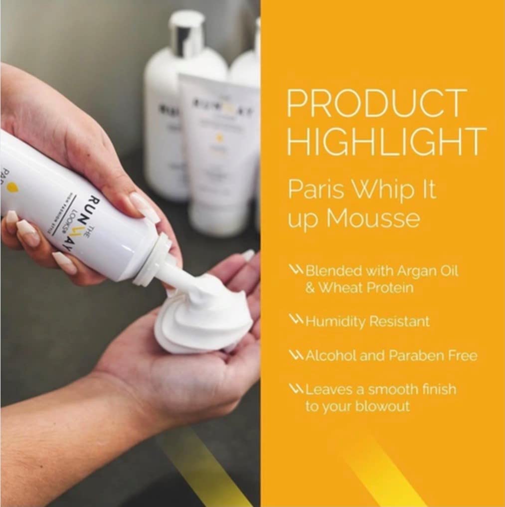 The Runway Looks Whip It Up Incredible Smoothing Blowout Mousse With Argan Oil & Wheat Proteins, Ultra Light, Frizz-Free & Hydrating, Humidity