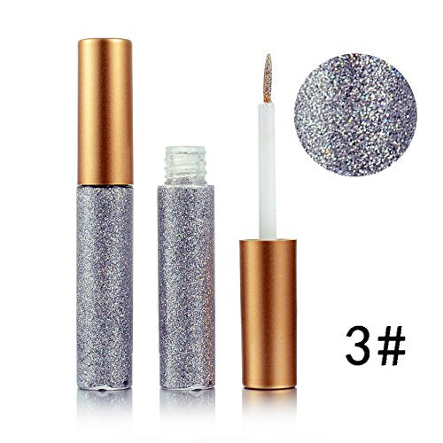 Liquid Glitter Eyeliner 3 Color Metallic Glitter Sparkling Eyeliner Face Eye Cosmetic Glow Shimmer Makeup Glitter Eye Shadow Long Lasting Sparkling