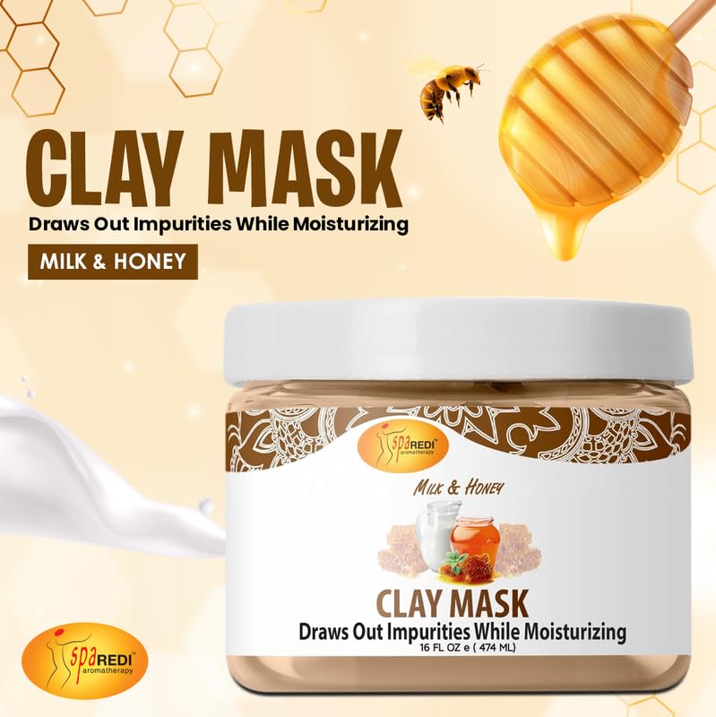 SPA REDI - Clay Mask - Pedicure and Body Deep Cleansing, Skin Pore Purifying, Detoxifying and Hydrating - Natural Bentonite Clay, Infused with, Amino
