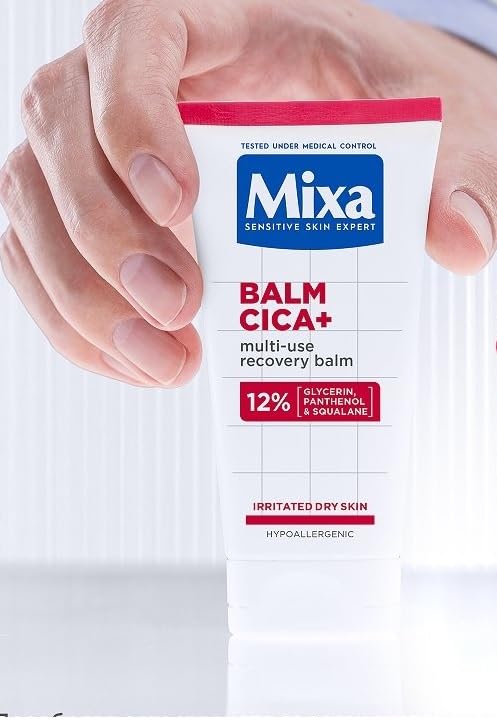 Mixa Cica Multi-Use Repair Balm - 50ml /1.69fl.oz./ Repairing Balm for Dry & Irritated Skin - 12% Glycerin, Panthenol & Squalane - Face, Body & Lips Beauty and Personal Care Mixa