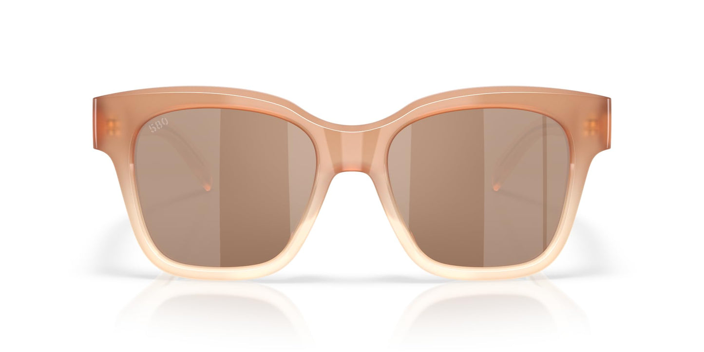 Costa Del Mar Nusa Sunglasses, Sandbar/Copper Silver Mirrored Polarized 580G, 54 mm
