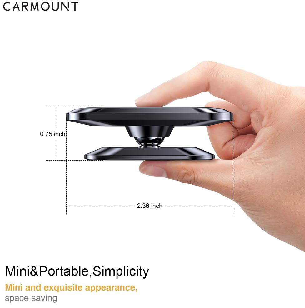 【2-Pack】 Magnetic Phone Holder for Car【Super Magnets】Carmount 2.0 Magnetic phone Mount【360°Rotation】Universal Dashboard Cell Phone Holders for Your…