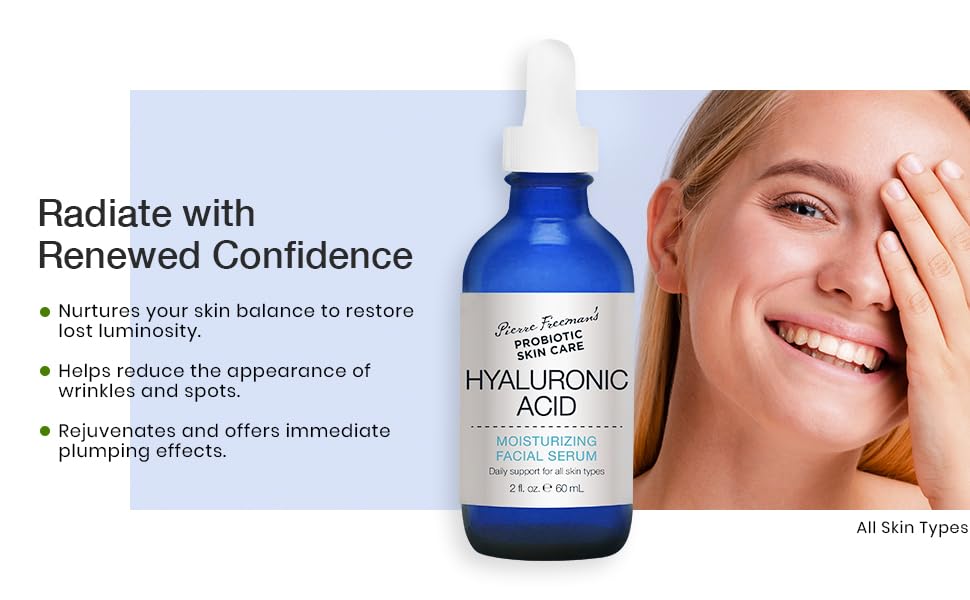 Pierre Freeman's Probiotic Skin Care Hyaluronic Acid Moisturizing Facial Serum (2 oz) Beauty & Personal Care Pierre Freeman's Probiotic Skin Care