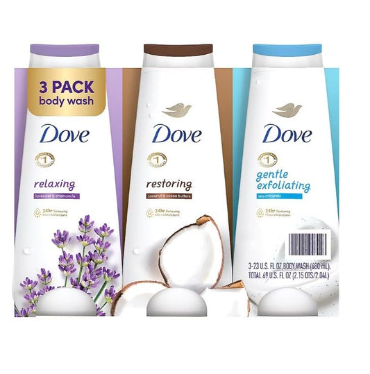 Dove Relax, Exfoliate & Restore Body Wash Variety Pack, 3 pk./23 oz.