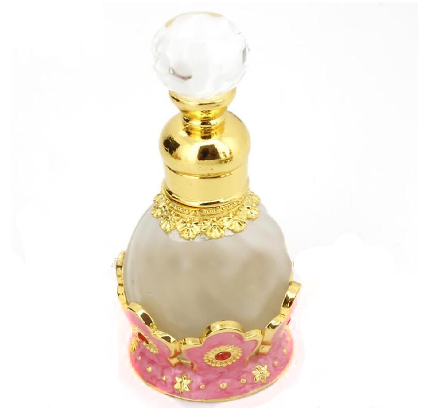 Suoirblss 0.5oz Retro Metal and Glass Perfume Bottle Refillable Empty Aromatherapy Essential Oil Bottle