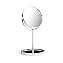 Ettori Makeup Mirror Dual Sided Vanity Mirror, 1X and 5X Magnification, 360 Swivel Round Mirror, No Light, White