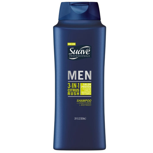 Suave 3 In 1 Mens Citrus Rush Shampoo Beauty & Personal Care Suave