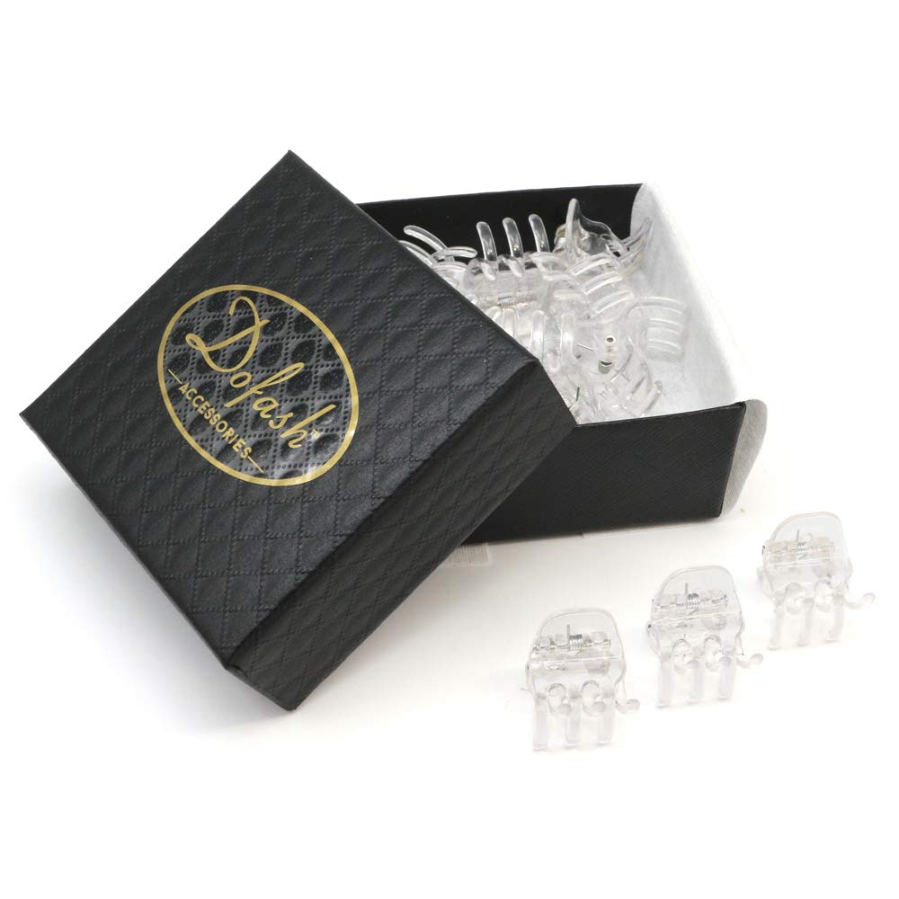 Dofash 12Pcs(Clear) Small Mini Hair Claw Clips Plastic 1.8Cm Hair Accessories For Girls