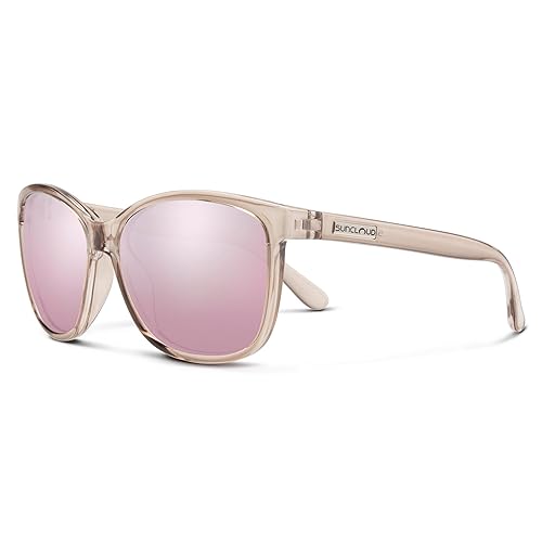 Suncloud Sashay Polarized Sunglasses, Transparent Taupe/Polarized Pink Gold Mirror, One Size