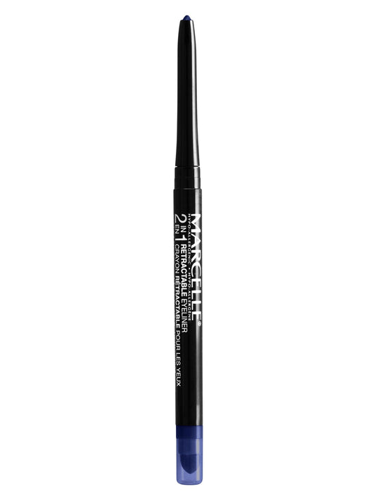 Marcelle 2-in-1 Retractable Eyeliner, Midnight Blue, Waterproof, Easy-To-Smudge, Smokey Eye, Long-Lasting 12h, Fragrance-Free, Hypoallergenic