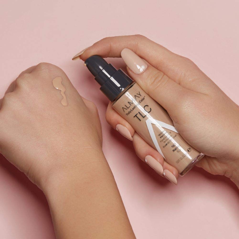 Almay Liquid Foundation, Truly Lasting Color, Long Wearing Natural Finish, Vitamin E and Lemon Extract, Hypoallergenic, Cruelty-Free