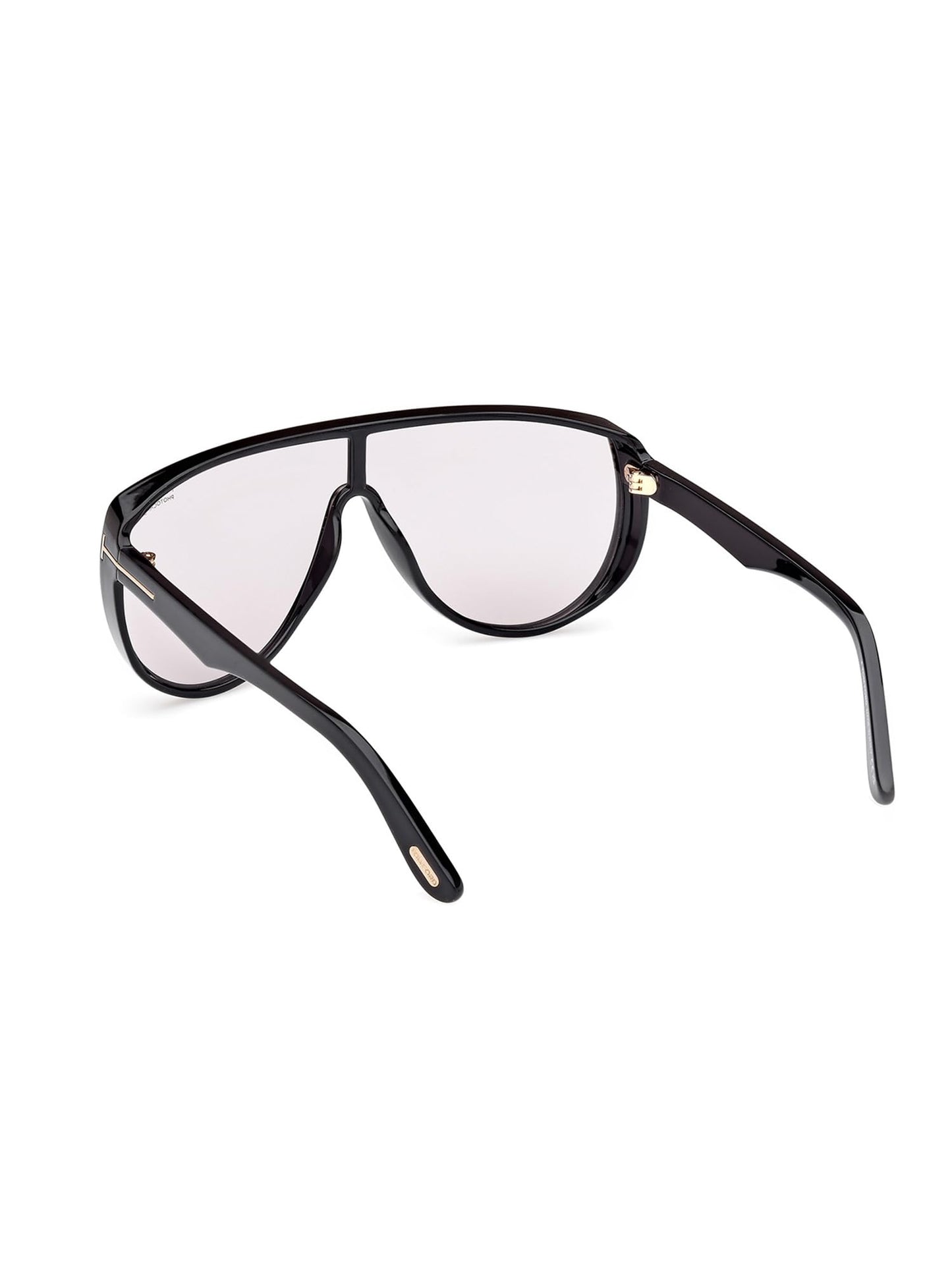 Tom Ford FT1182 01A Sunglasses Shiny Black/Photochromic Light Grey Shield 138mm