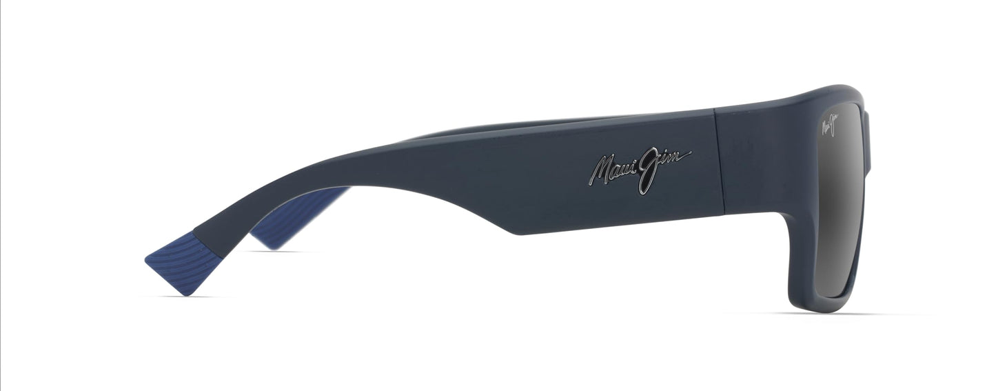 Maui Jim Men's & Women's Kaolu Polarized Square Sunglasses, Matte Blue/Neutral Grey Polarized, Extra large
