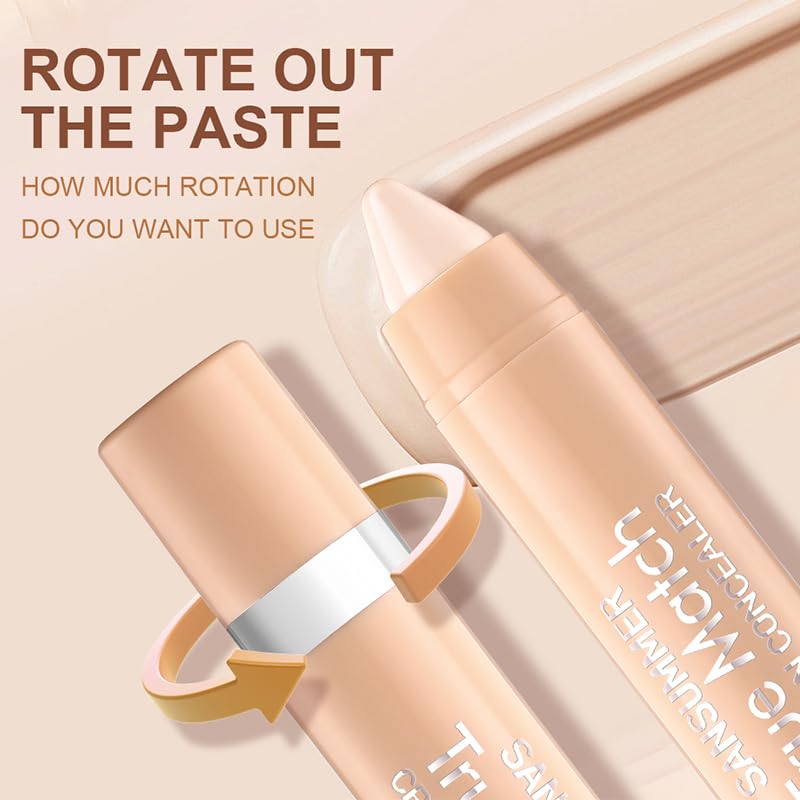 LIONDANCE 6pc Super-Blendable Crayon Concealer Moisturizing Eye Concealer To Cover Wrinkles And Dark Circles. Long-lasting Waterproof To Cover Tattoos