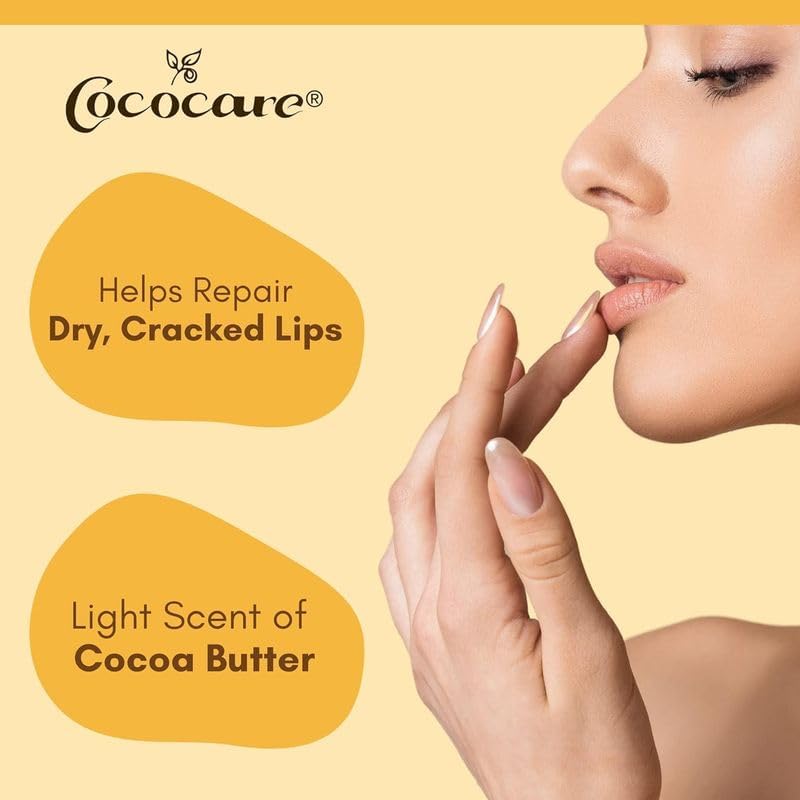Cococare Cocoa Butter Lip Balm - The Little Yellow Stick Enriched with Natural Cocoa Butter - Conditions & Protects Lips with Hydrating Formula