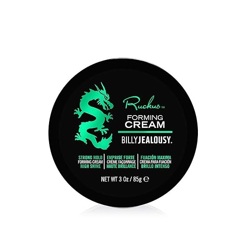 Billy Jealousy Ruckus Hair Forming Cream, Men's Styling Hair Cream For Strong Hold and High Shine, 3 Oz.