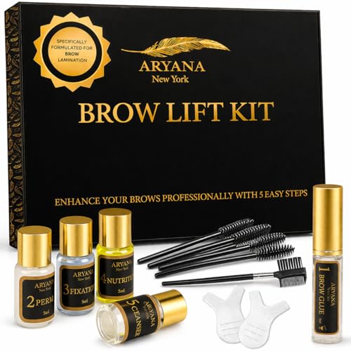 ARYANA NEW YORK Eyebrow Lamination Kit | Brow Lift Kit | At Home DIY Brow lamination | Instant Professional Lift For Fuller Eyebrows | Brow Brush Beauty and Personal Care ARYANA NEW YORK Default Title