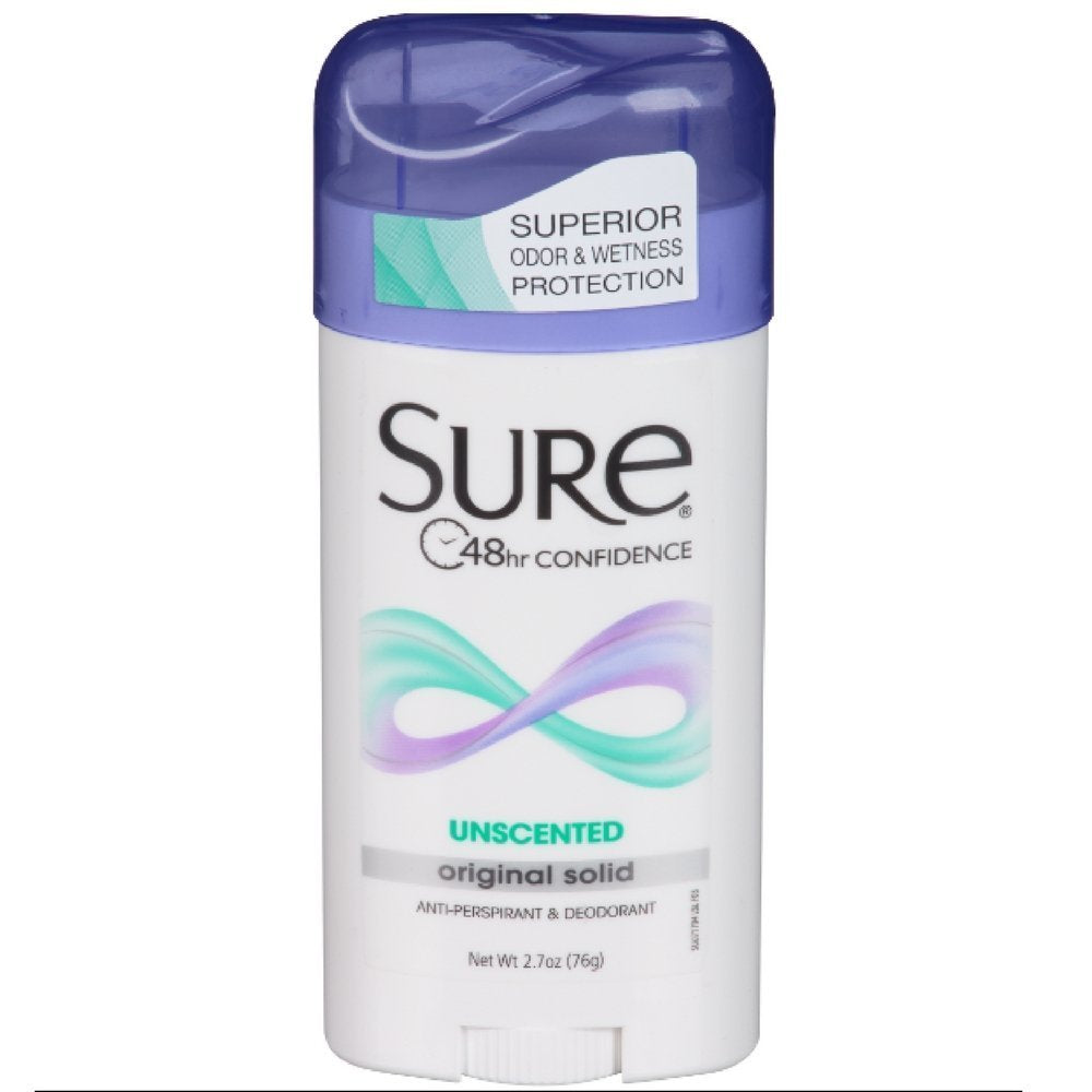 Sure Invisible Solid Anti-Perspirant and Deodorant, Unscented (Pack of 4) Beauty and Personal Care Sure