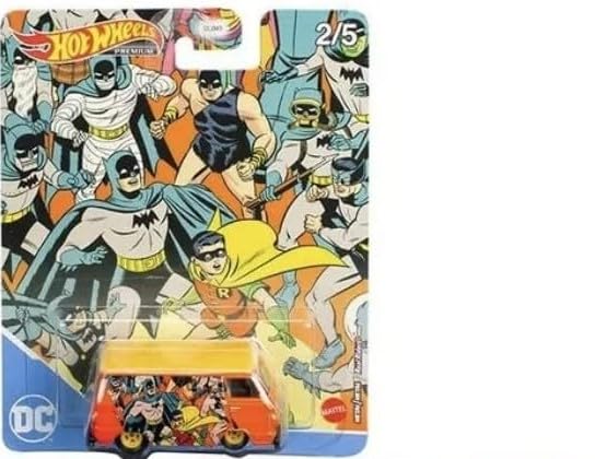 Hot Wheels Premium Pop Culture DC Batman Comics Complete 5‑Car Set - 1:64 Die‑Cast, DLB45-946P, Ages 3+
