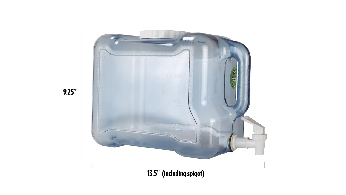 New Wave Enviro Products BPA Free Tritan Bottle, 2 Gallon Refrigerator with BPA Free Spigot and Integrated Handle, Refrigerator Dispenser Bottle