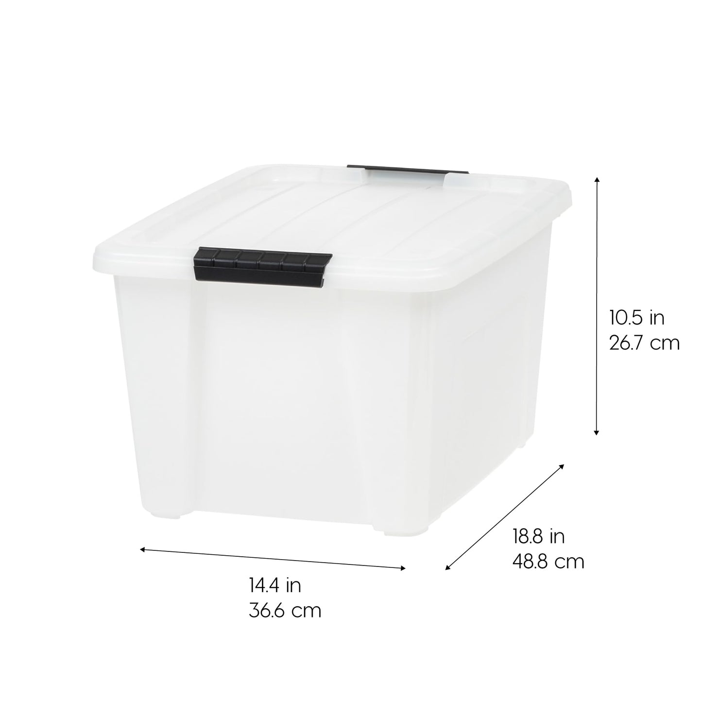 IRIS USA 33 Qt Stackable Plastic Storage Bins with Lids, 8 Pack - BPA-Free, Made in USA - Discreet Organizing Solution, Latches, Durable Nestable…